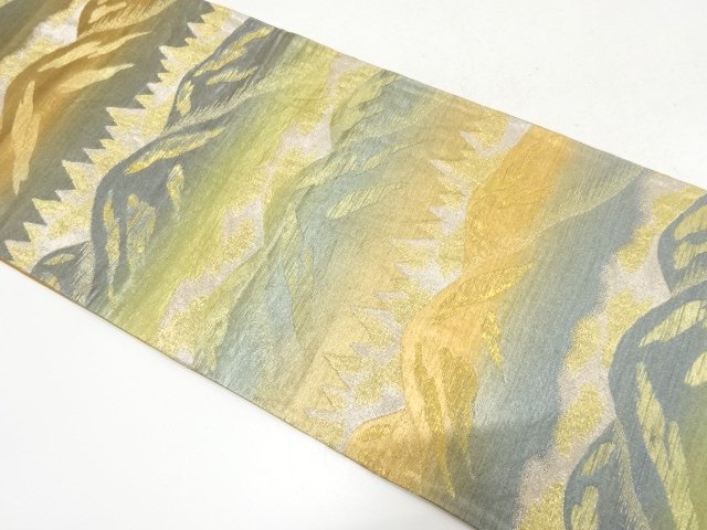 JAPANESE KIMONO / ANTIQUE TOYAMA PATTERN WOVEN FUKURO OBI (WEARABLE)